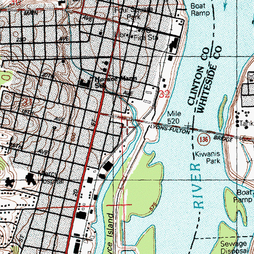 Topographic Map of Custon Park, IA