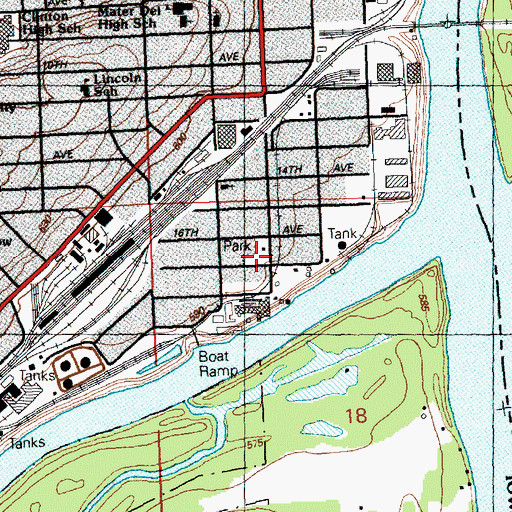 Topographic Map of Southside Park, IA