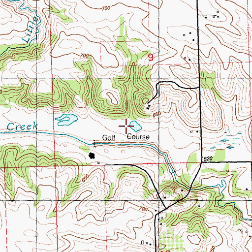 Topographic Map of Valley Oaks Golf Club, IA