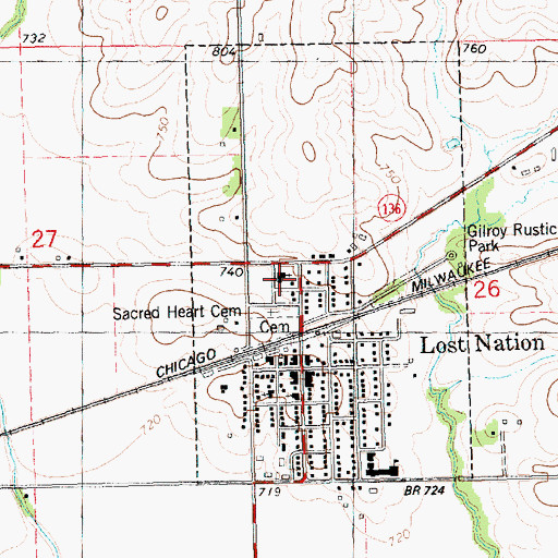 Topographic Map of Sacred Heart Catholic Church, IA