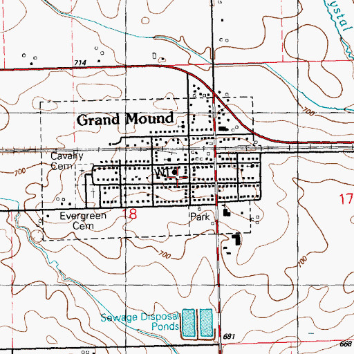 Topographic Map of Saints Philip and James Catholic Church, IA