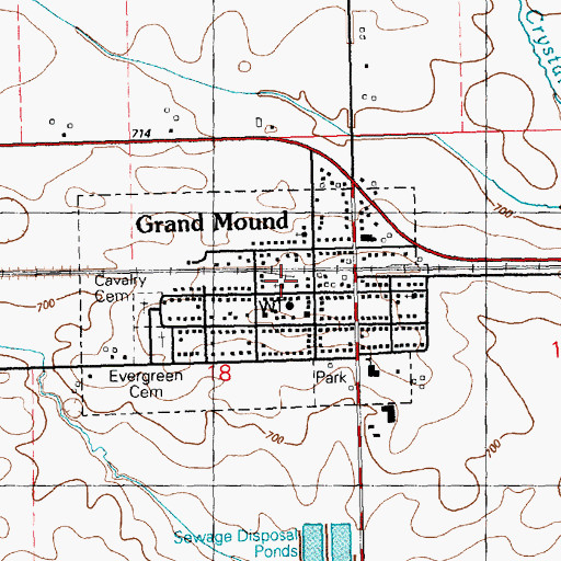 Topographic Map of Gods Family Baptist Church, IA
