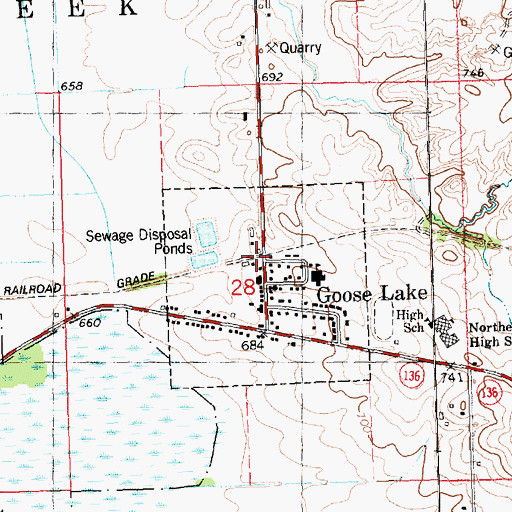 Topographic Map of Goose Lake (historical), IA