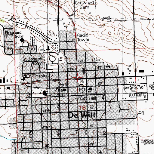 Topographic Map of First Congregational United Church, IA