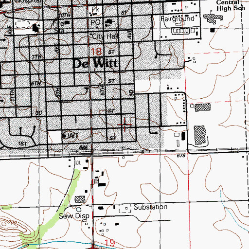 Topographic Map of First Baptist Church, IA
