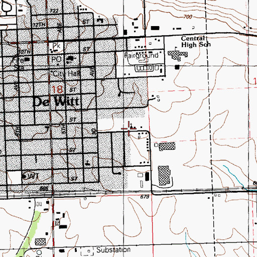 Topographic Map of Jehovahs Witnesses Congregation, IA