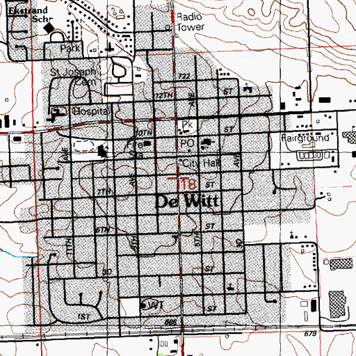 Topographic Map of Living Word Bible Church, IA