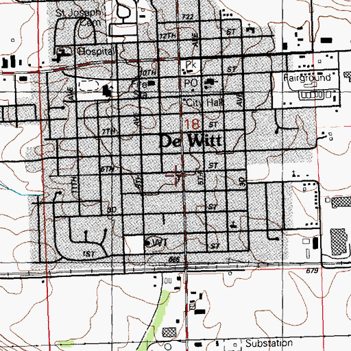 Topographic Map of Saint Joseph Church, IA