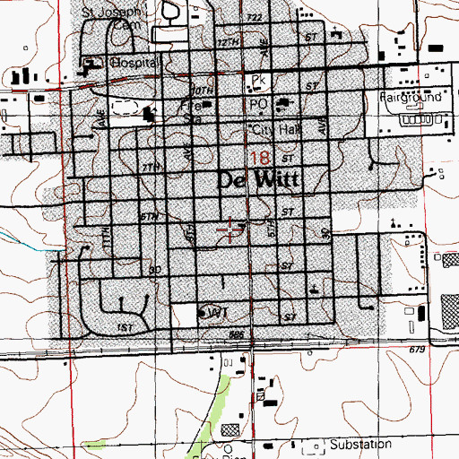 Topographic Map of Saint Joseph Catholic School, IA