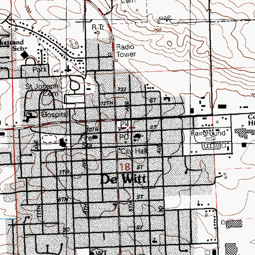 Topographic Map of Lincoln Park, IA