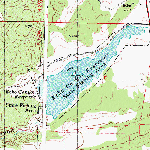 Topographic Map of Echo Canyon Reservoir, CO