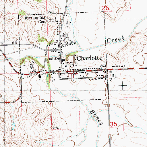 Topographic Map of Immanuel Lutheran Church, IA