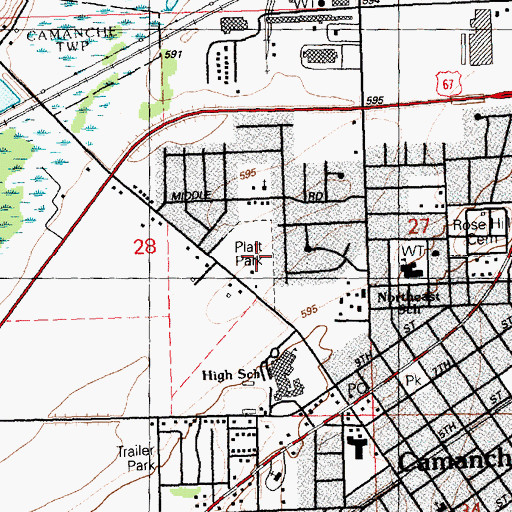 Topographic Map of Platt Park, IA