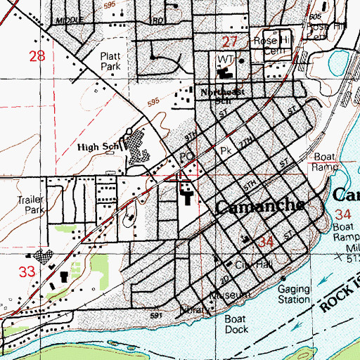 Topographic Map of Camanche Historical Museum, IA