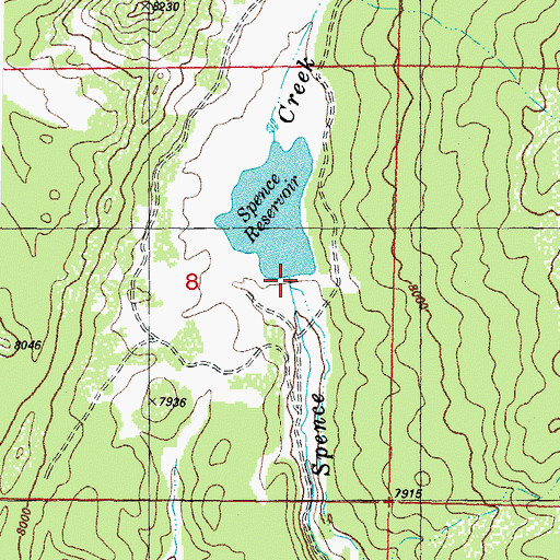 Topographic Map of Spence Dam, CO