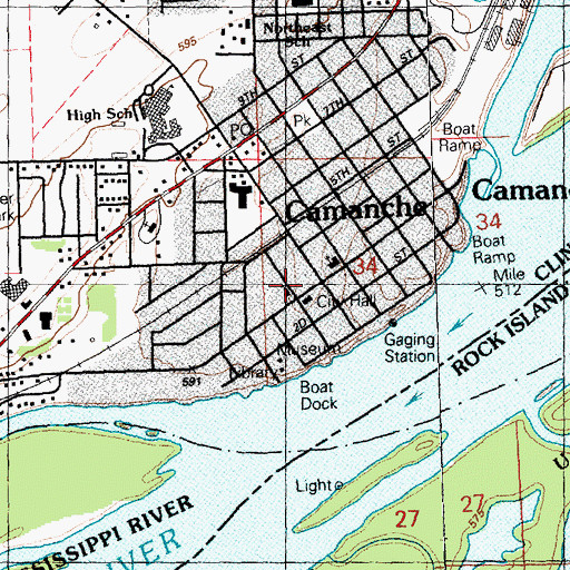 Topographic Map of First Baptist Church, IA