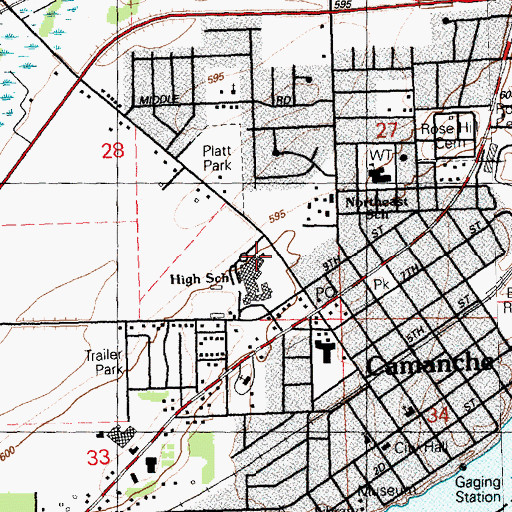 Topographic Map of Camanche High School, IA