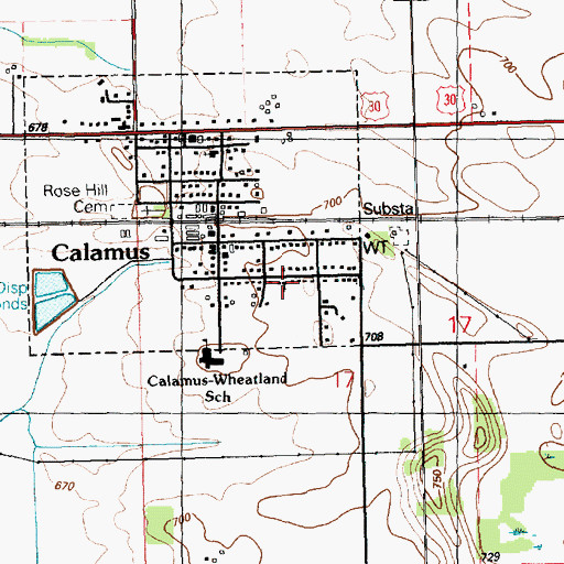 Topographic Map of Wesley United Methodist Church, IA