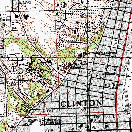 Topographic Map of Mount Saint Claire Cemetery, IA