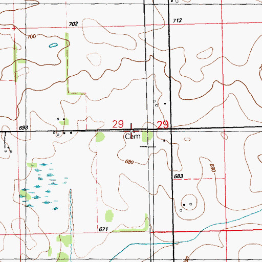 Topographic Map of Boyd Cemetery, IA