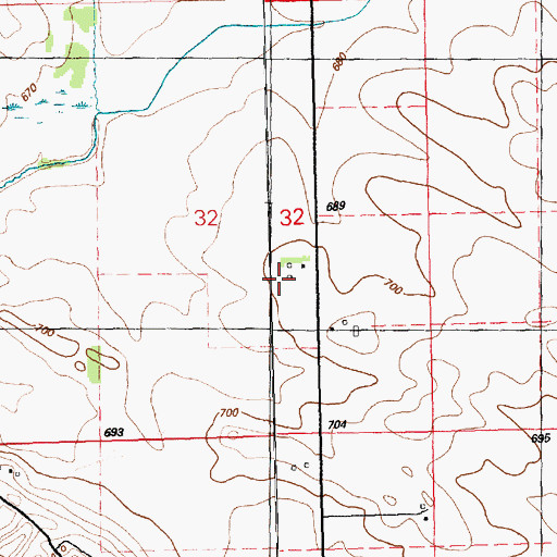 Topographic Map of Alger Cemetery, IA