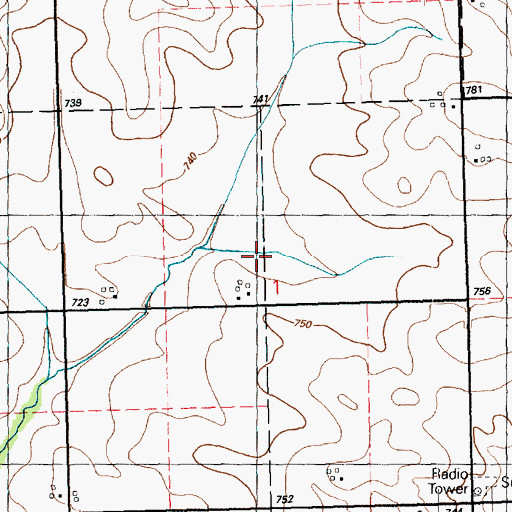 Topographic Map of Dutton Cemetery, IA