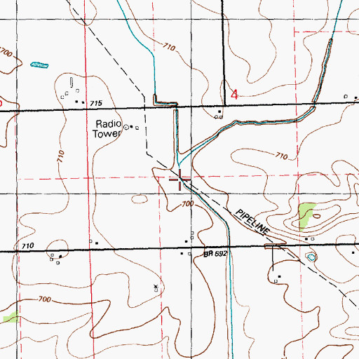Topographic Map of Mowder Cemetery, IA