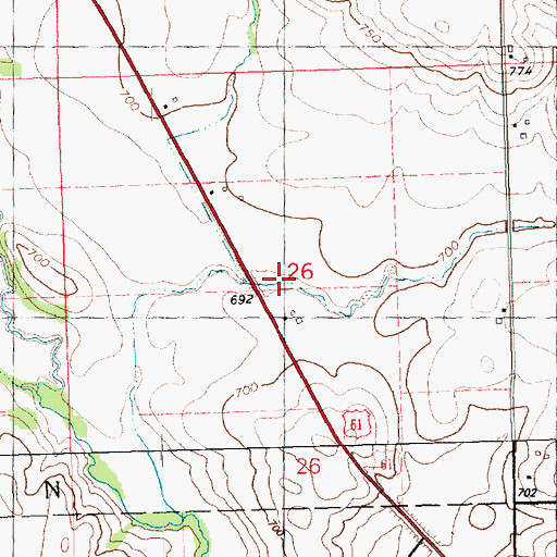 Topographic Map of Walrod Cemetery, IA