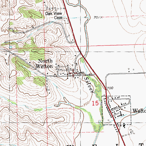 Topographic Map of Welton Cemetery, IA