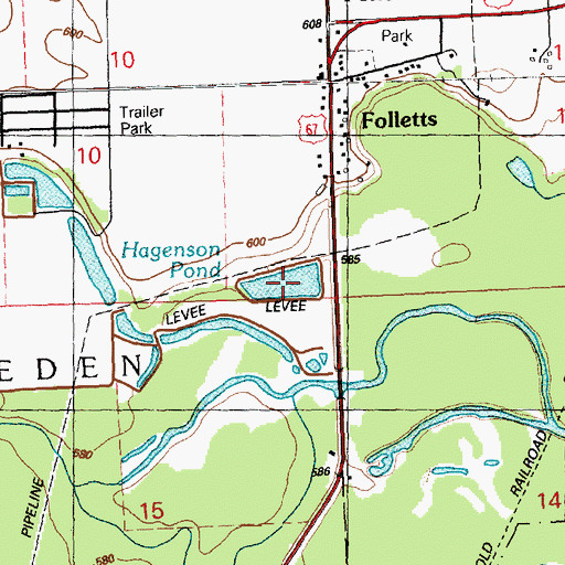 Topographic Map of Hagenson Pond, IA