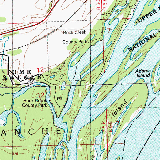 Topographic Map of Rock Creek County Park, IA