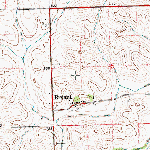 Topographic Map of Saint Marys Catholic Cemetery, IA