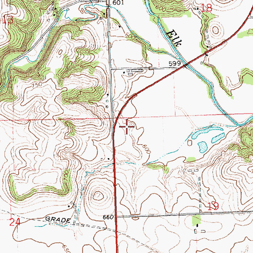 Topographic Map of Hauntown Cemetery, IA