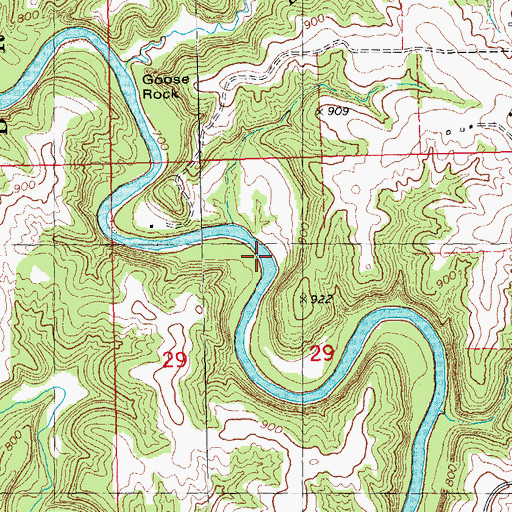 Topographic Map of Buzzard Ridge Wildlife Area, IA