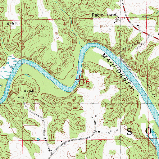 Topographic Map of Black Hawk Wildlife Area, IA