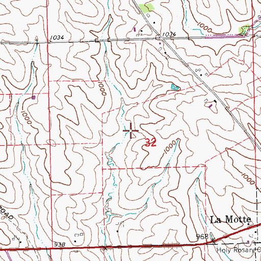 Topographic Map of Sullivan Post Office (historical), IA