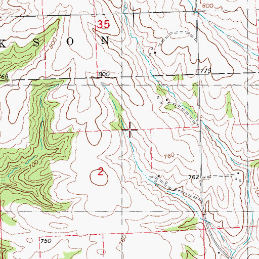 Topographic Map of Higginsport Post Office (historical), IA