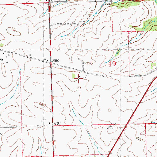 Topographic Map of Mount Algor Post Office (historical), IA