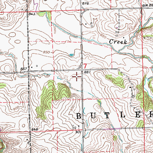 Topographic Map of Hugo Post Office (historical), IA