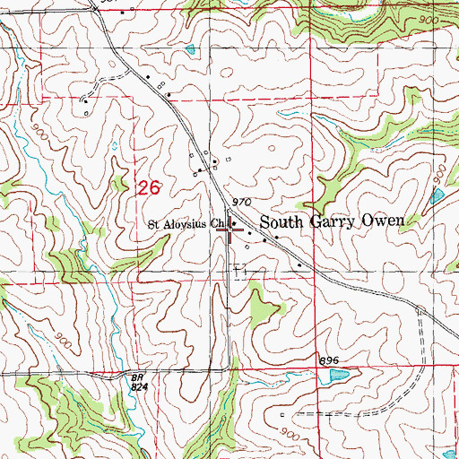 Topographic Map of Duggan Post Office (historical), IA