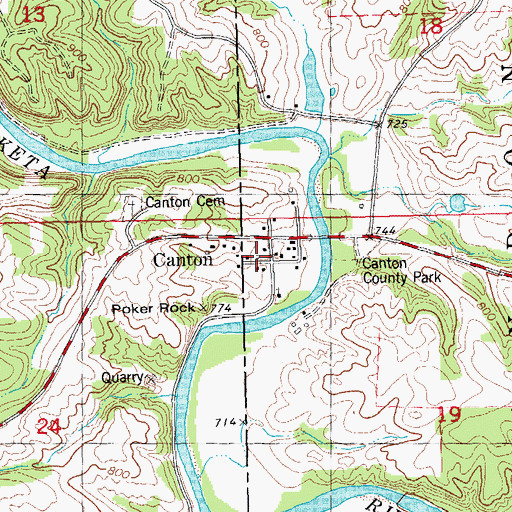 Topographic Map of Canton Post Office (historical), IA