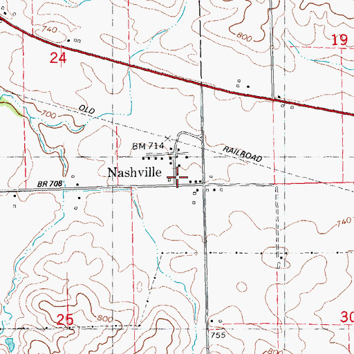Topographic Map of Nashville Post Office (historical), IA