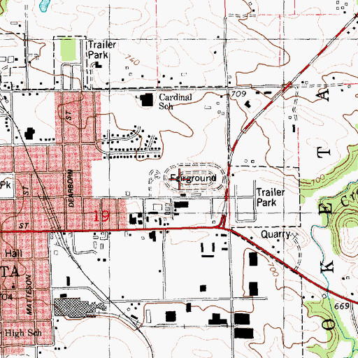 Topographic Map of Jackson County Fairgrounds, IA