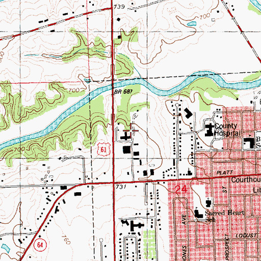 Topographic Map of Maquoketa Care Center, IA
