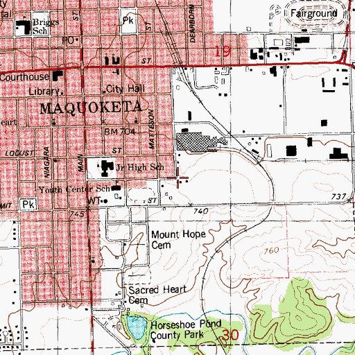 Topographic Map of Briarwood Care Center, IA