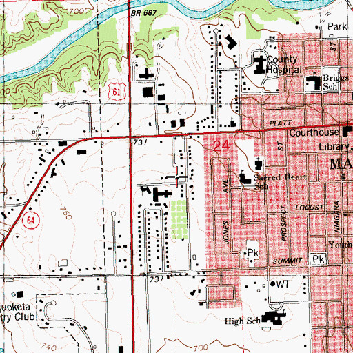 Topographic Map of Reorganized Church of Jesus Christ of Latter Day Saints, IA