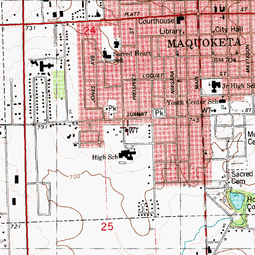 Topographic Map of Faith Community Church, IA