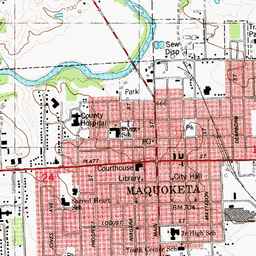 Topographic Map of Little Bear Park, IA