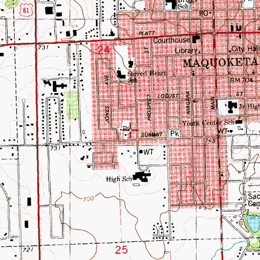 Topographic Map of Fifth Ward Park, IA