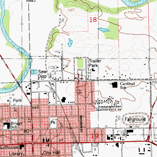 Topographic Map of Crawford Park, IA